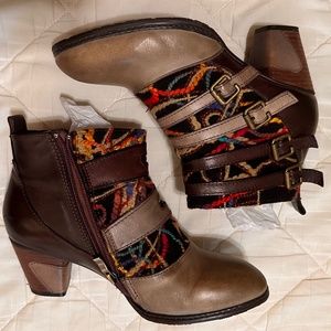 Spring Step L’Artiste Redding boots booties leather fall multicolor size 9